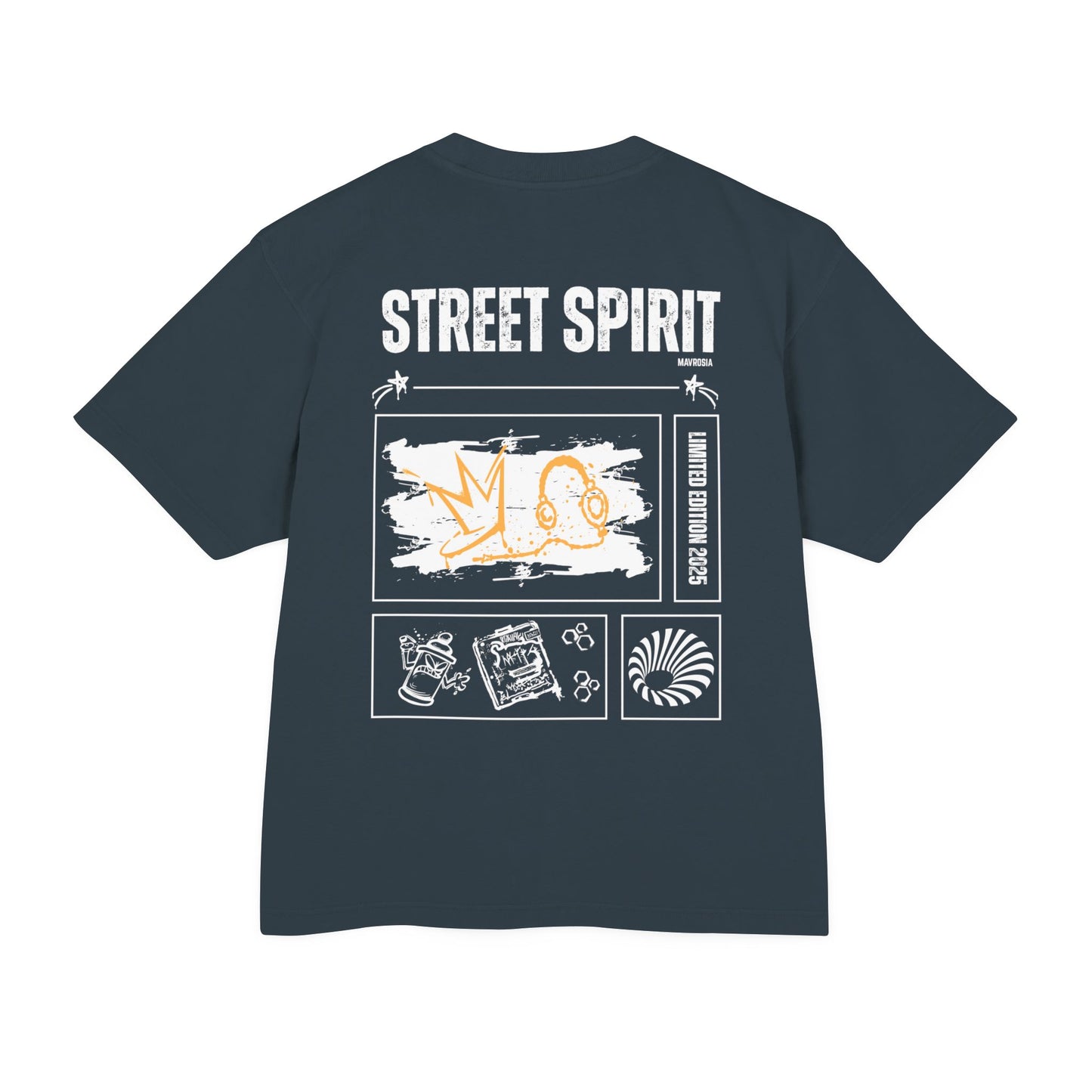 Street Spirit graphic tee back view - Mavrosia