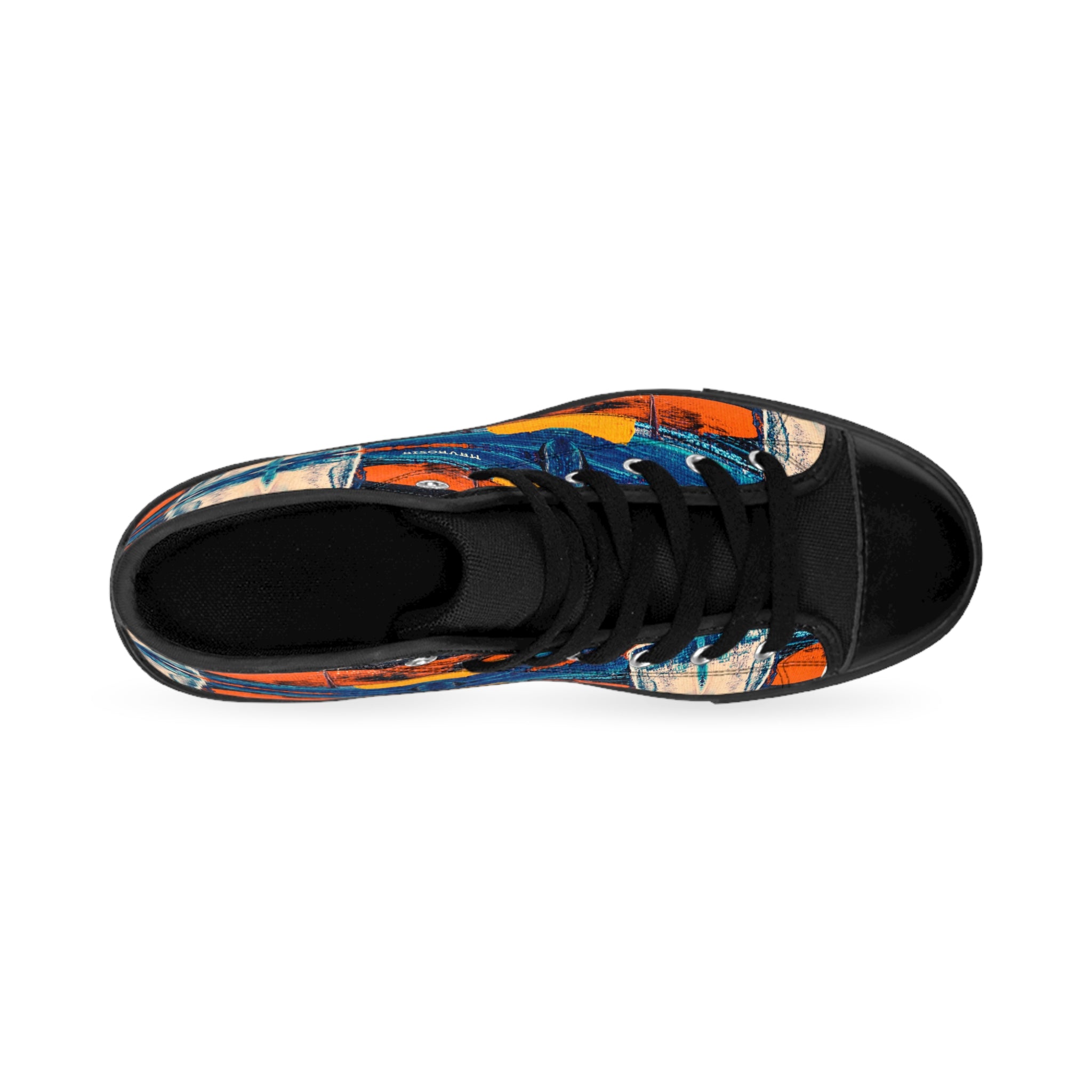 Men's High-Top Sneakers - Artistic Print