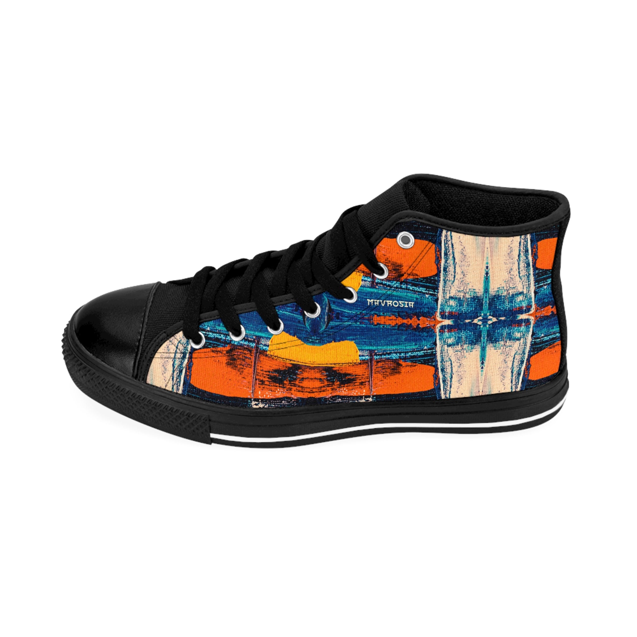 Men's High-Top Sneakers - Artistic Print