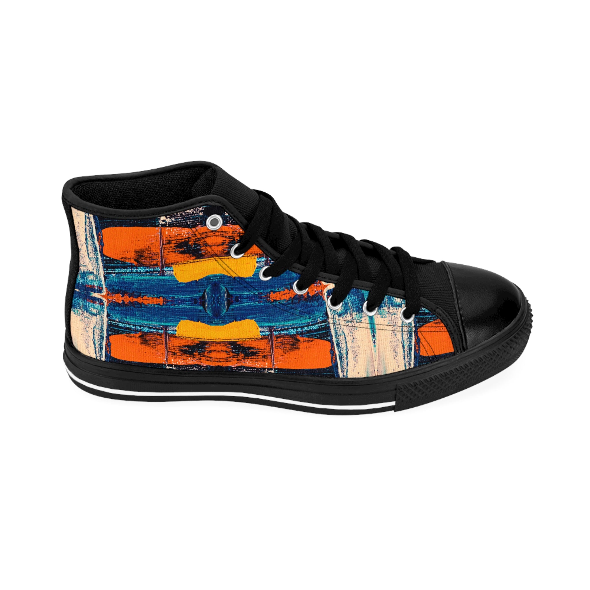 Men's High-Top Sneakers - Artistic Print