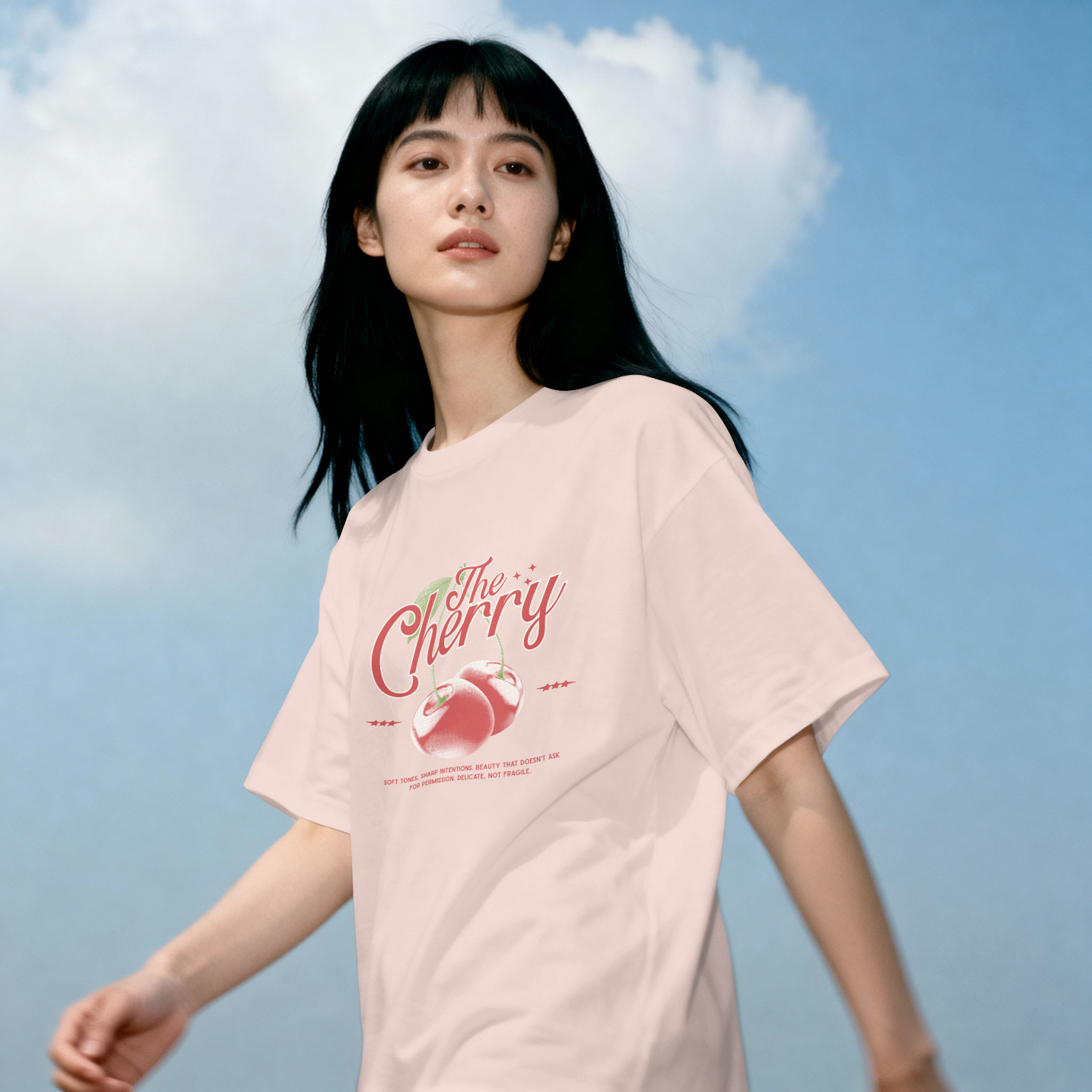 Cherry Retro graphic tee back view - Mavrosia