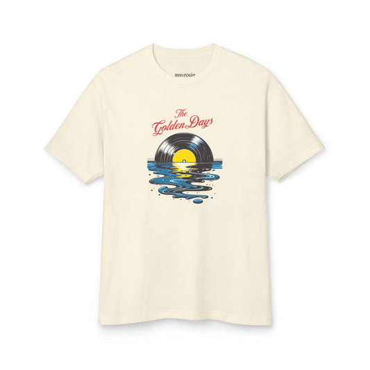 The Golden Days vintage vinyl record graphic tee, front view - Mavrosia