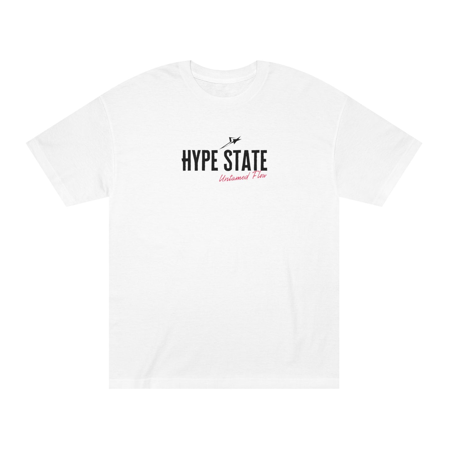 Retro streetwear tee, Hype State graphic, front view - Mavrosia