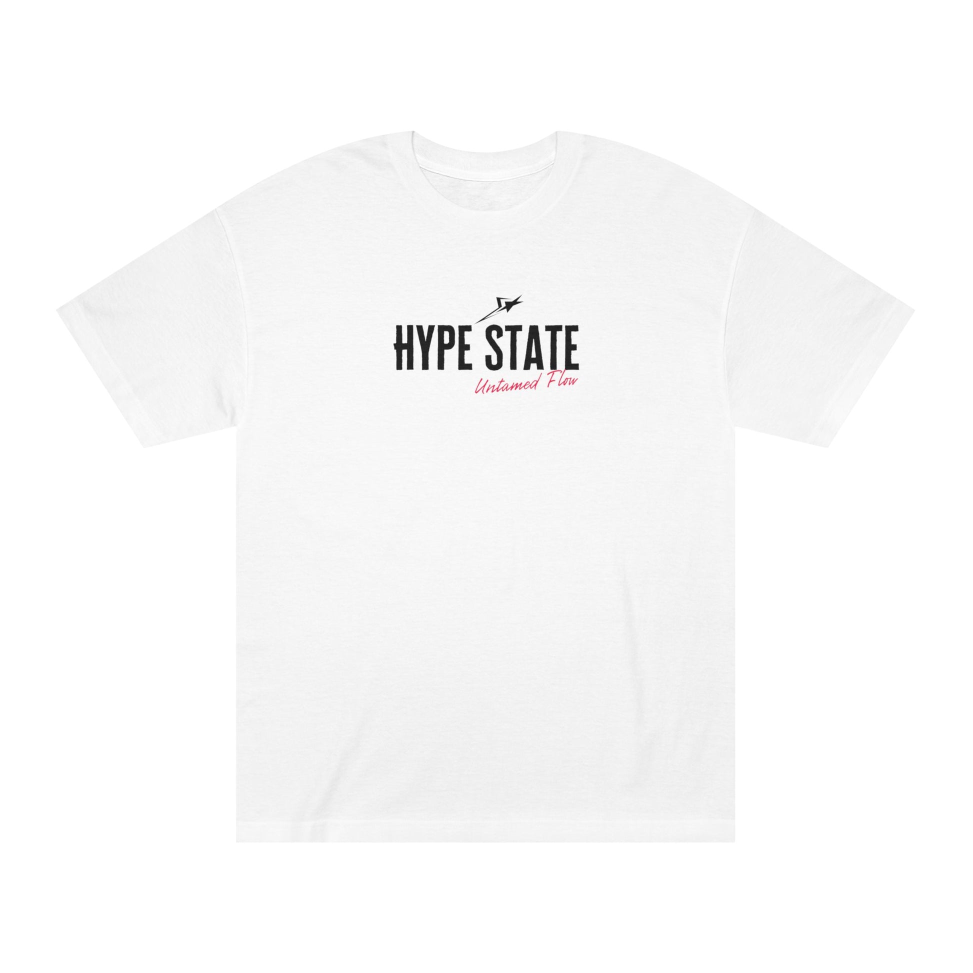 Retro streetwear tee, Hype State graphic, front view - Mavrosia