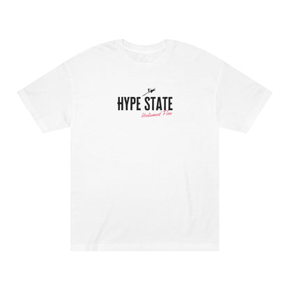 Retro streetwear tee, Hype State graphic, front view - Mavrosia