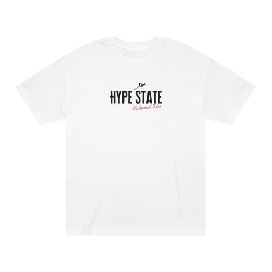 Retro streetwear tee, Hype State graphic, front view - Mavrosia