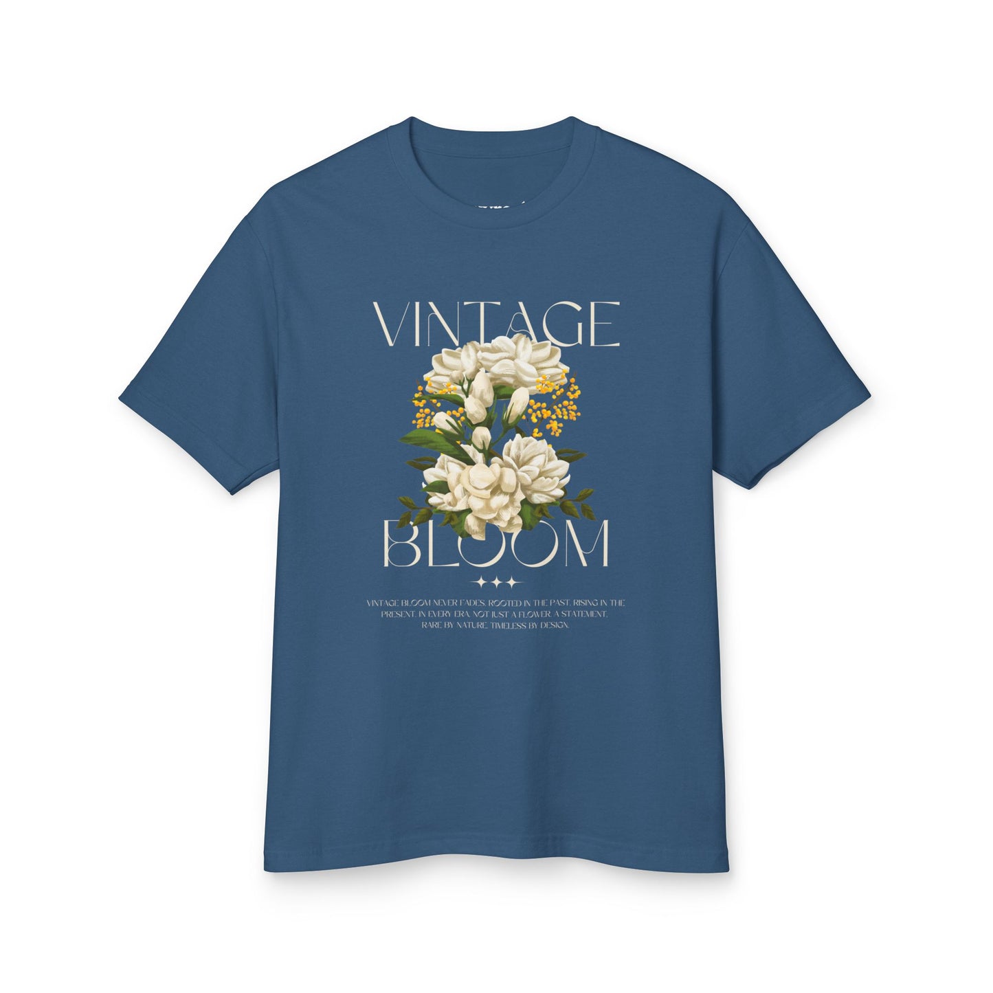 Vintage Bloom floral graphic tee print detail - Mavrosia