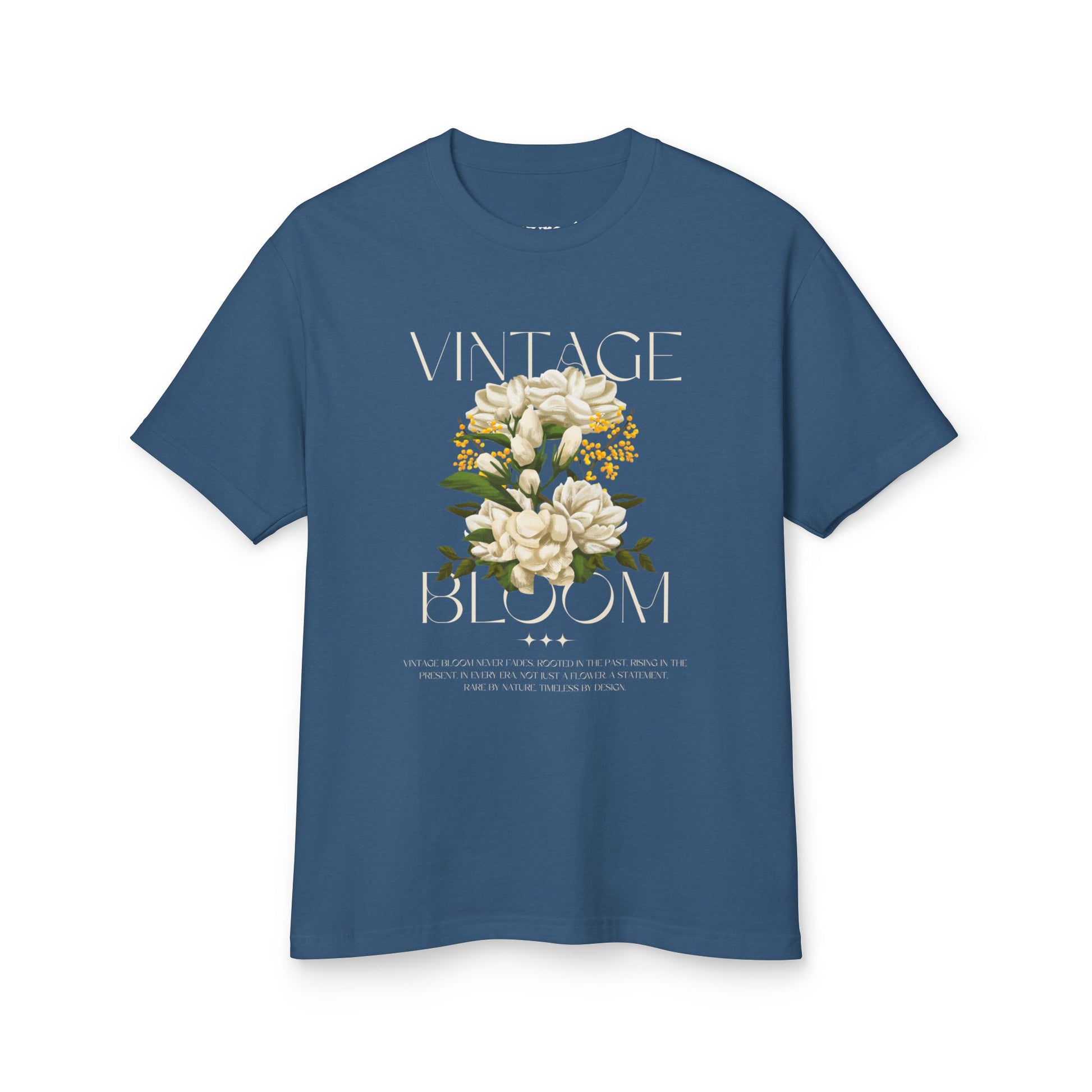 Vintage Bloom floral graphic tee print detail - Mavrosia