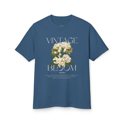 Vintage Bloom floral graphic tee print detail - Mavrosia