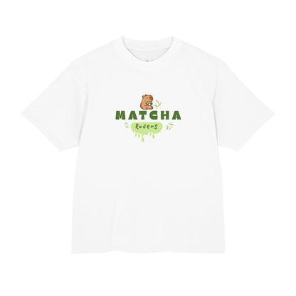 Matcha Lovers boxy tee capybara graphic print detail - Mavrosia