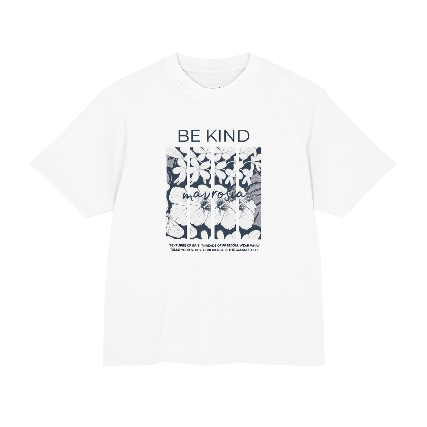 Be Kind Floral tee print detail - Mavrosia