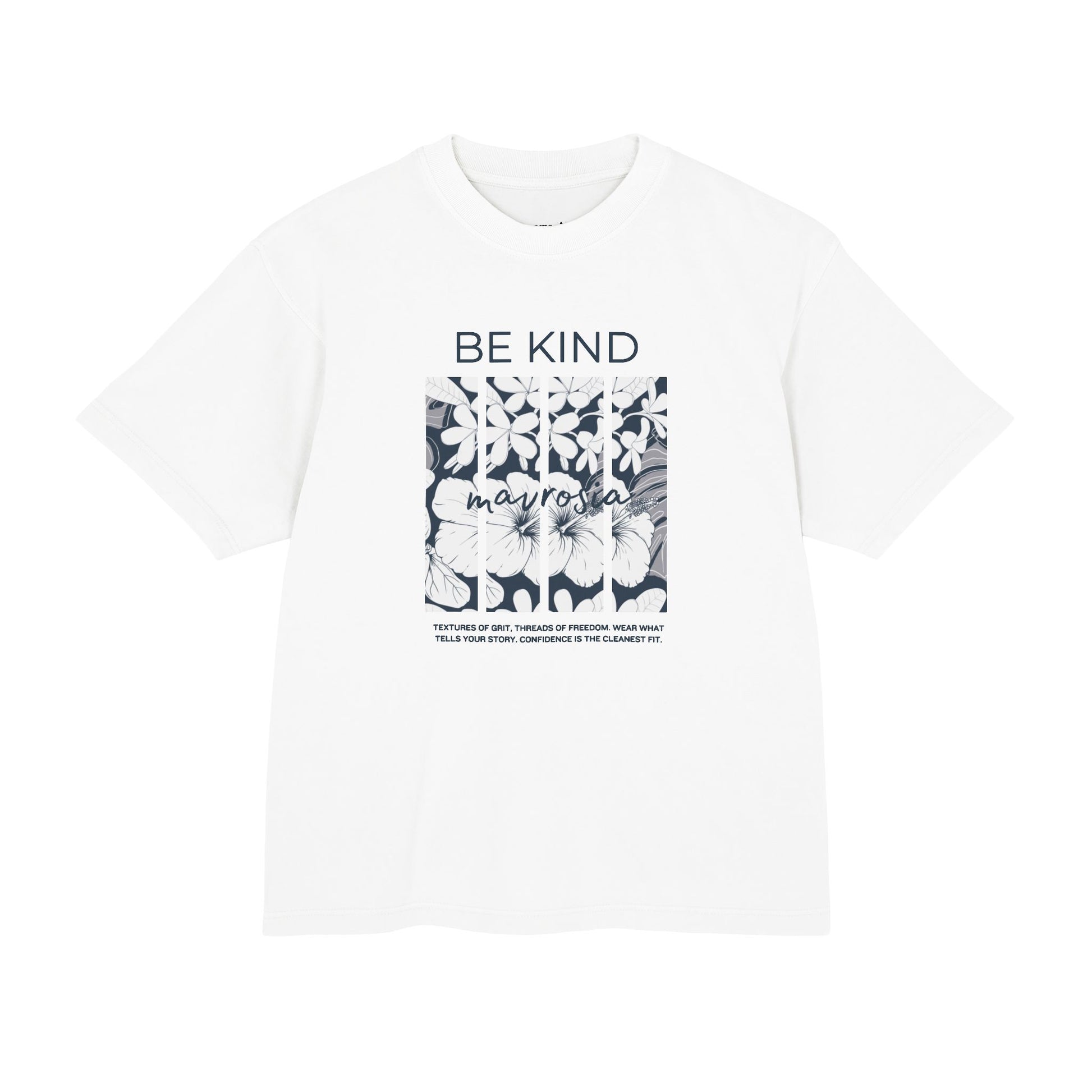Be Kind Floral tee print detail - Mavrosia