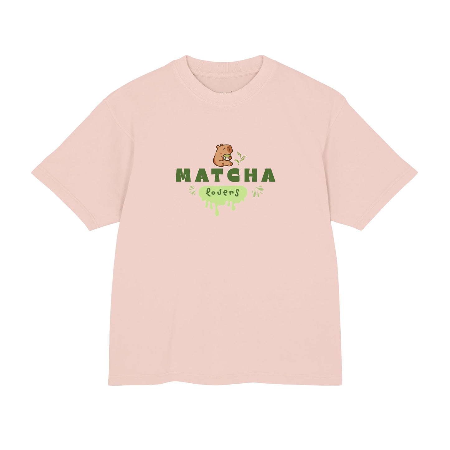 Matcha Lovers Boxy Tee – Capybara Graphic | Mavrosia