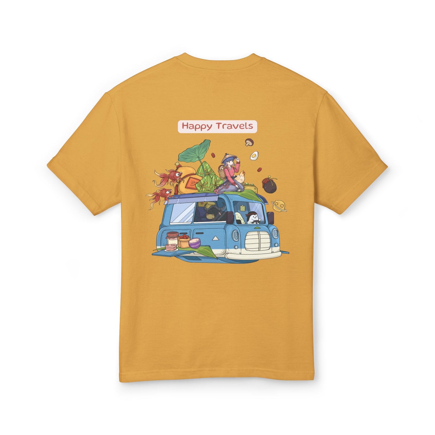 Happy Travels tee, faded cream colorway - Mavrosia