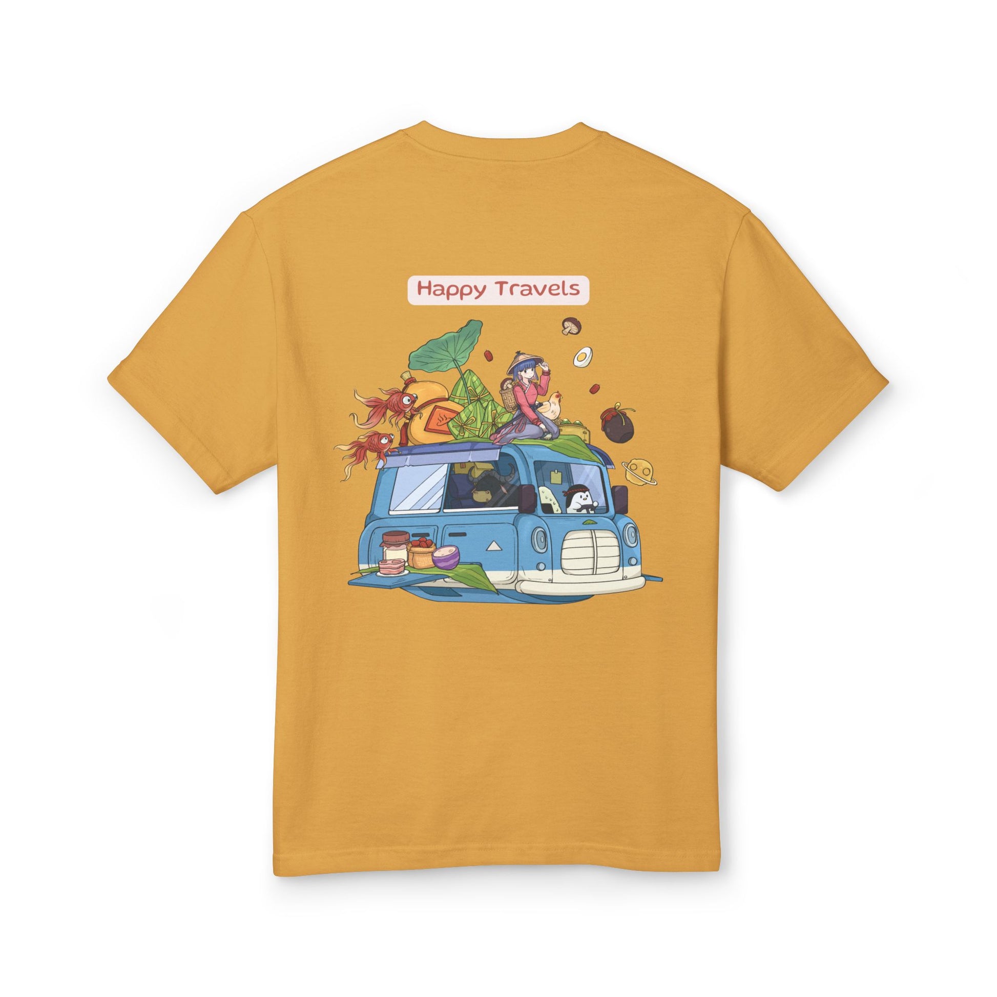 Happy Travels tee, faded cream colorway - Mavrosia