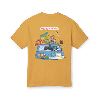 Happy Travels tee, faded cream colorway - Mavrosia