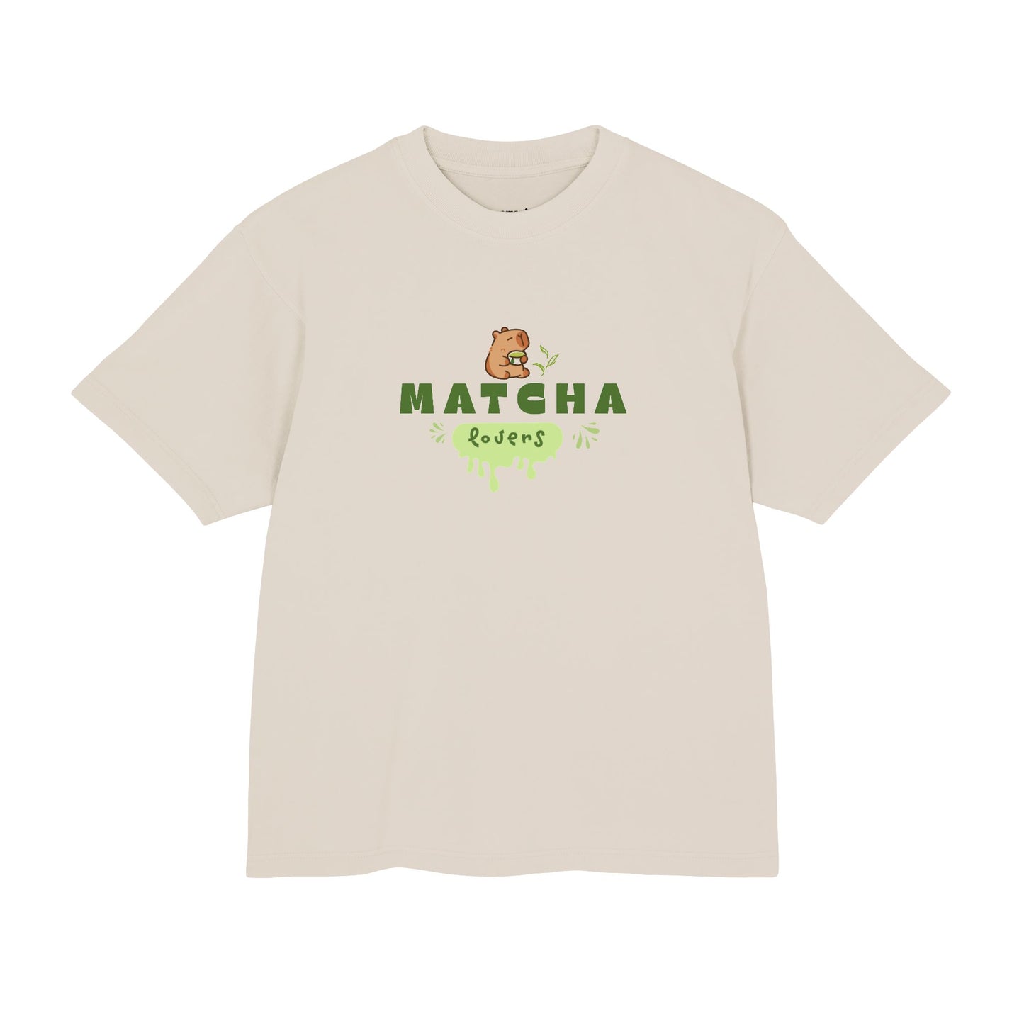 Matcha Lovers Boxy Tee – Capybara Graphic | Mavrosia