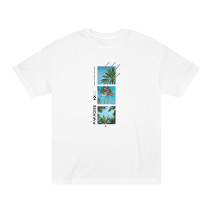 Paradise Palm Summer tee, white front view - Mavrosia