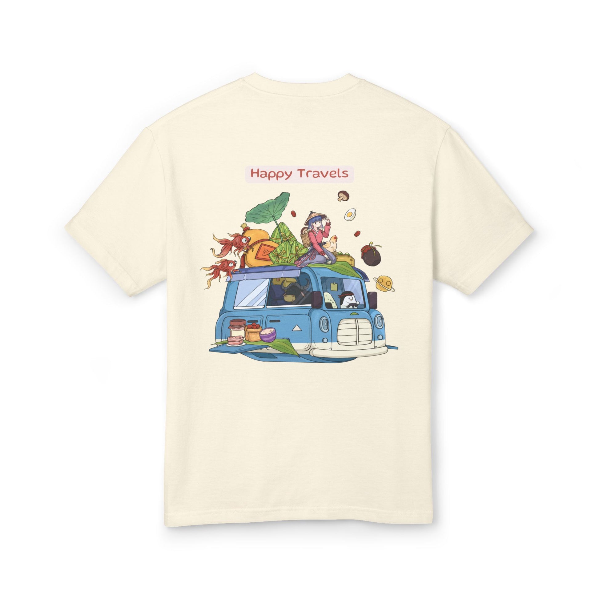 Happy Travels tee print detail - Mavrosia