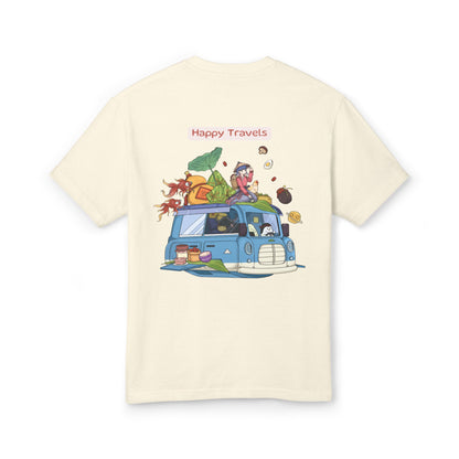Happy Travels tee print detail - Mavrosia