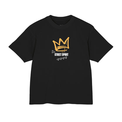 Street Spirit graphic tee, midnight navy front view - Mavrosia