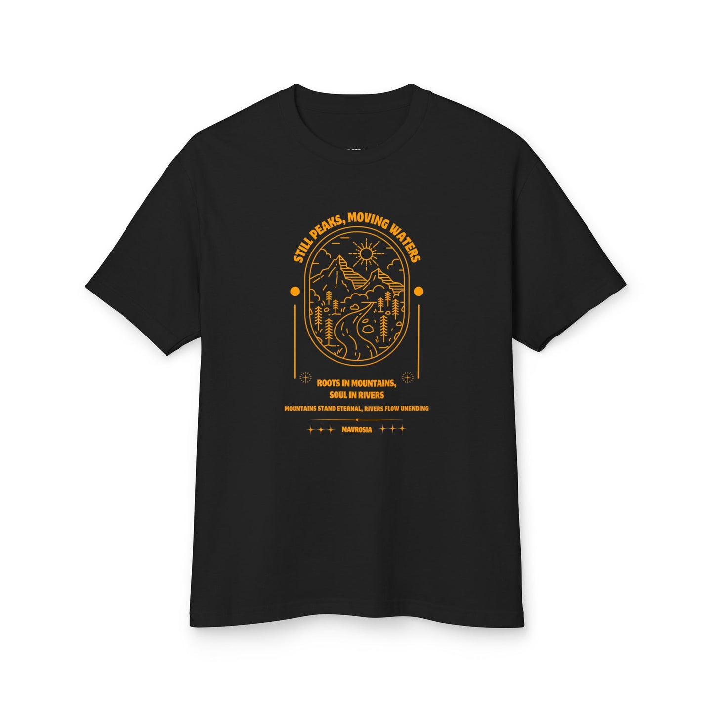 Adventure Mountains tee back view - Mavrosia