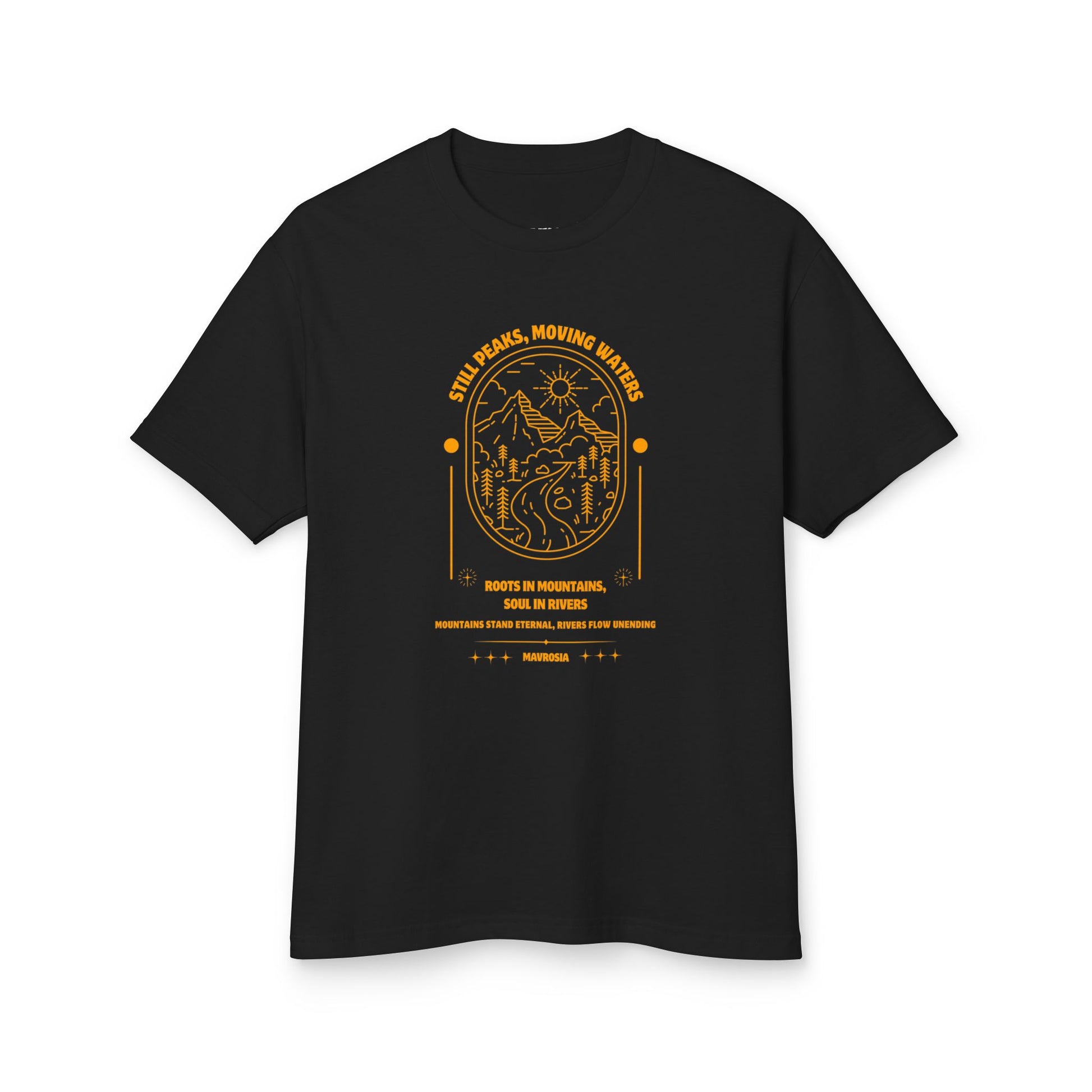 Adventure Mountains tee back view - Mavrosia
