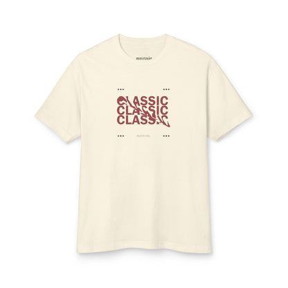 Classic Summer Cotton tee, faded cream, front view - Mavrosia
