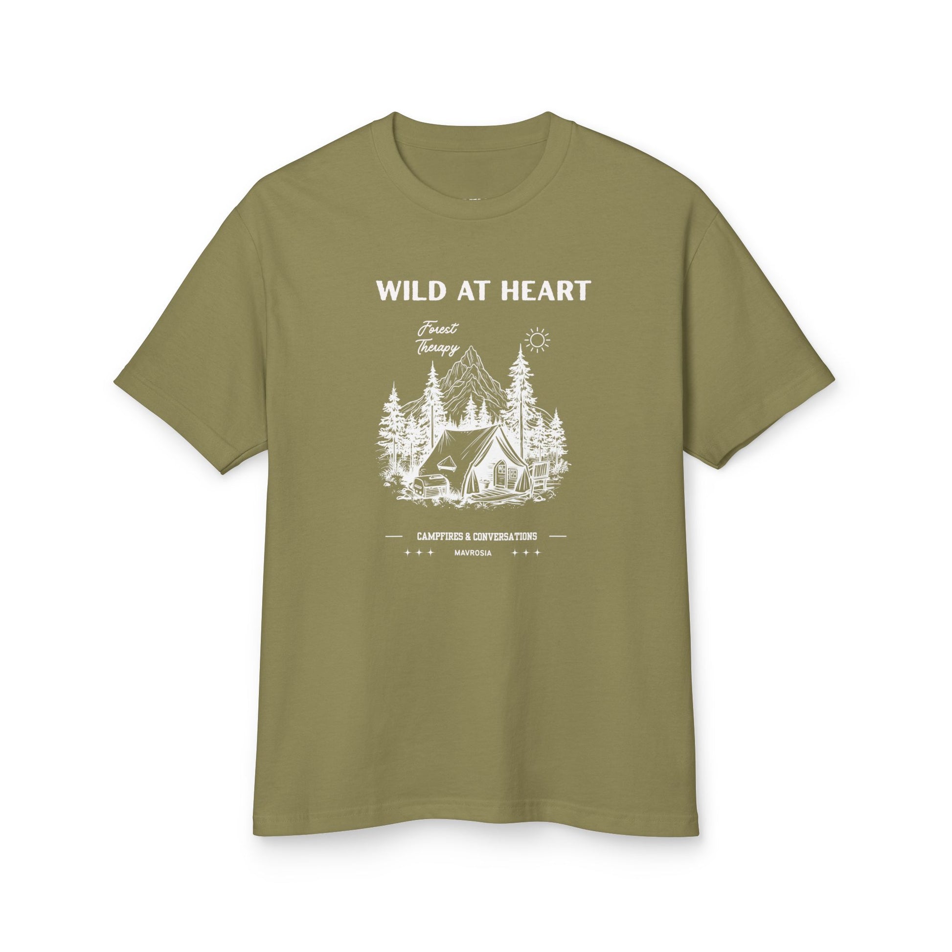 Wild at Heart Camping tee, faded navy colorway - Mavrosia