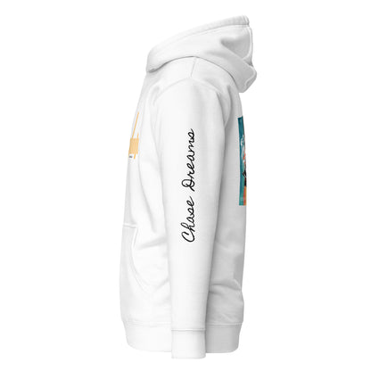 Chase Dreams - Unisex Hoodie left arm design. www.mavrosia.com