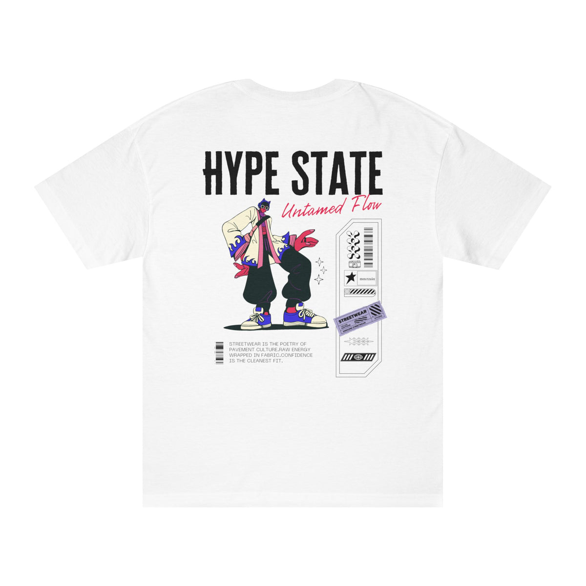 Retro streetwear tee, cream colorway - Mavrosia