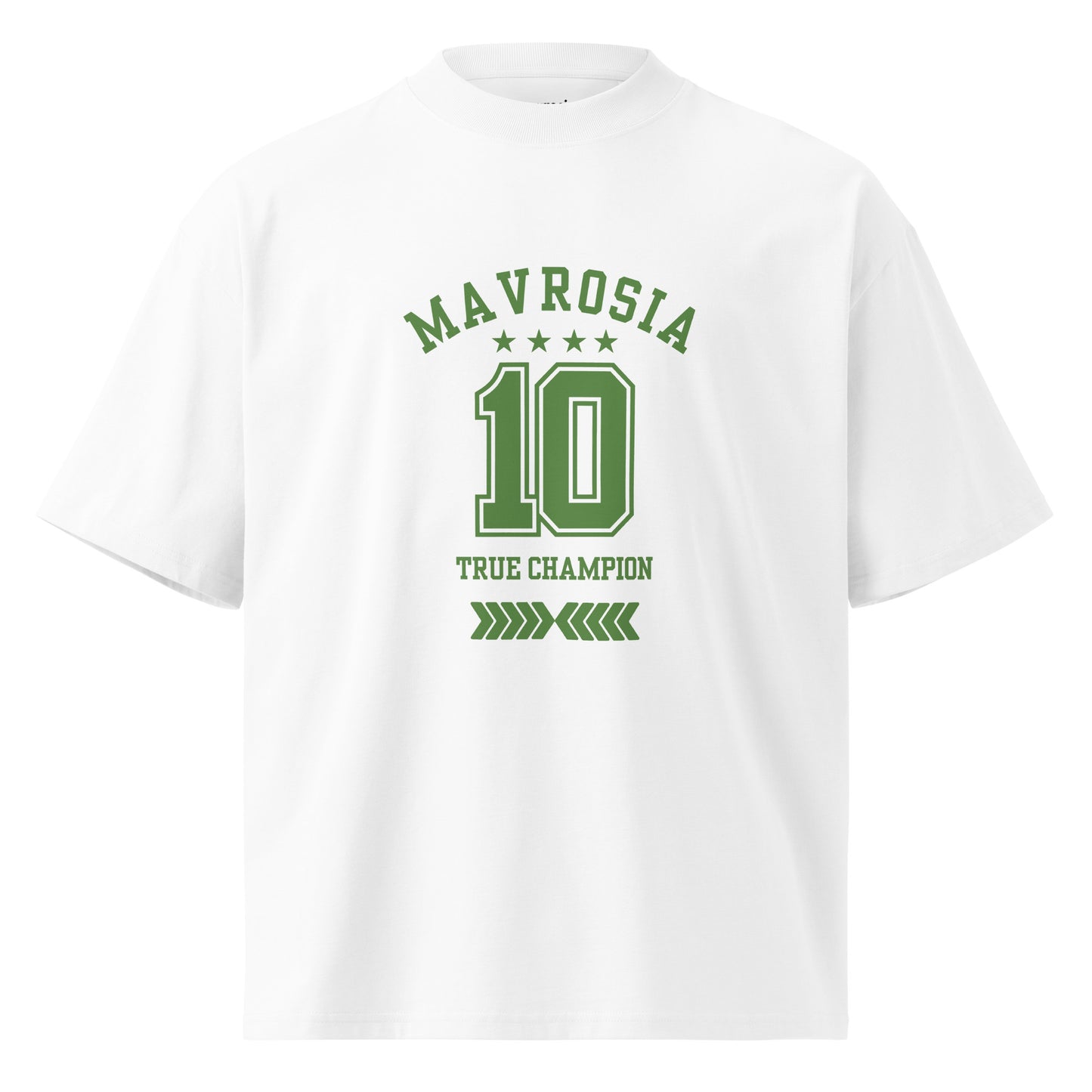 True Champion oversized men's tee, white front view - Mavrosia