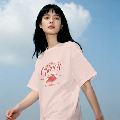 Cherry Retro graphic tee back view - Mavrosia