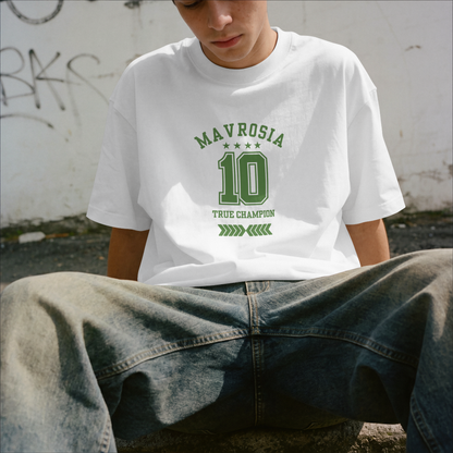 True Champion oversized men's tee print detail - Mavrosia