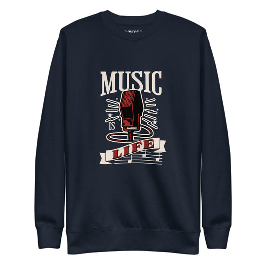 unisex-premium-sweatshirt-navy-- Music Is life